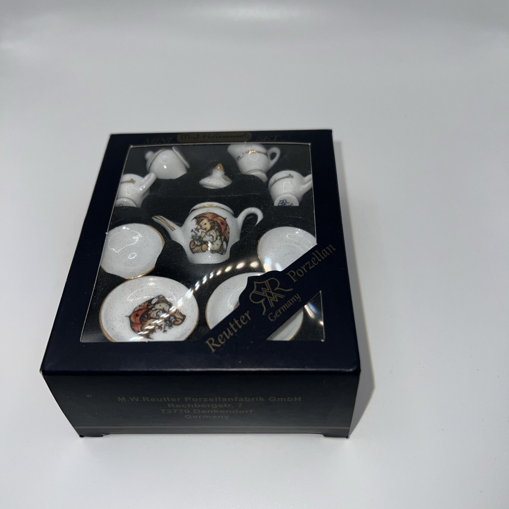Hummel Mini Miniature Tiny Tea Set ~ Germany ~ Porcelain Reutter Porzellan